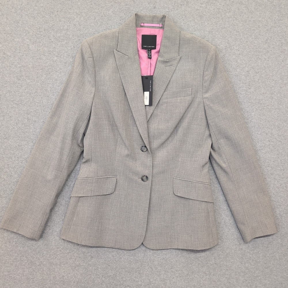The Limited Womens Gray Classic One Button Blazer Suit Jacket Size 8 NWT - Picture 1 of 4